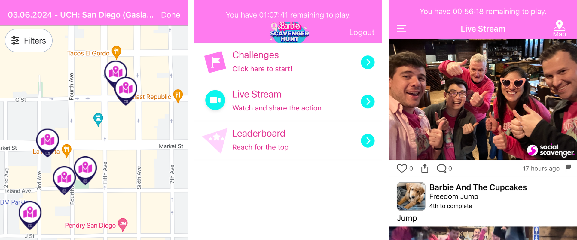 Barbie-themed GPS Challenges